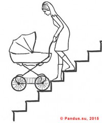 Советы: как спускать коляску по лестнице 